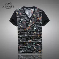 2017 hommes hermes t-shirts mercerized cotton hallrko black